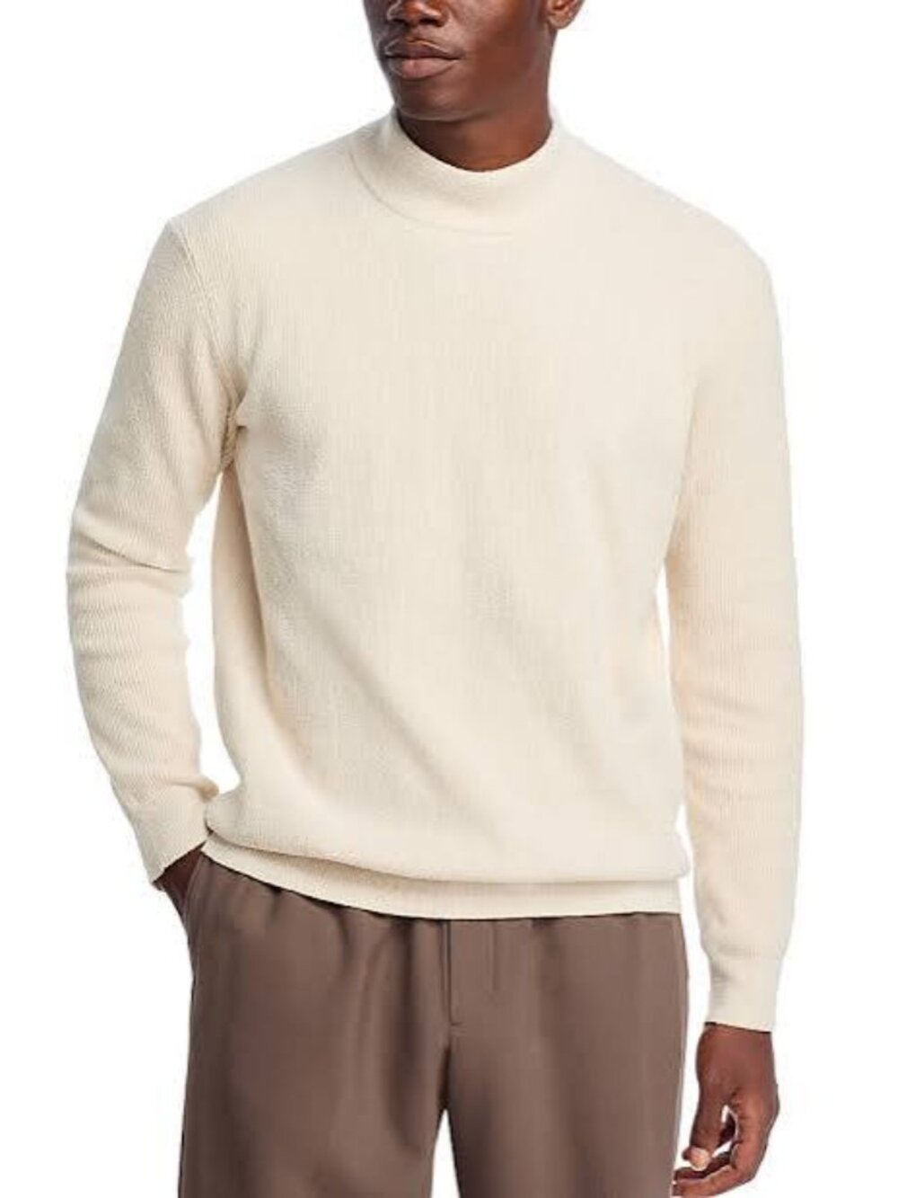 NN07 Davy - Mock Neck Sweater in Ivory NWOT FIts Size L